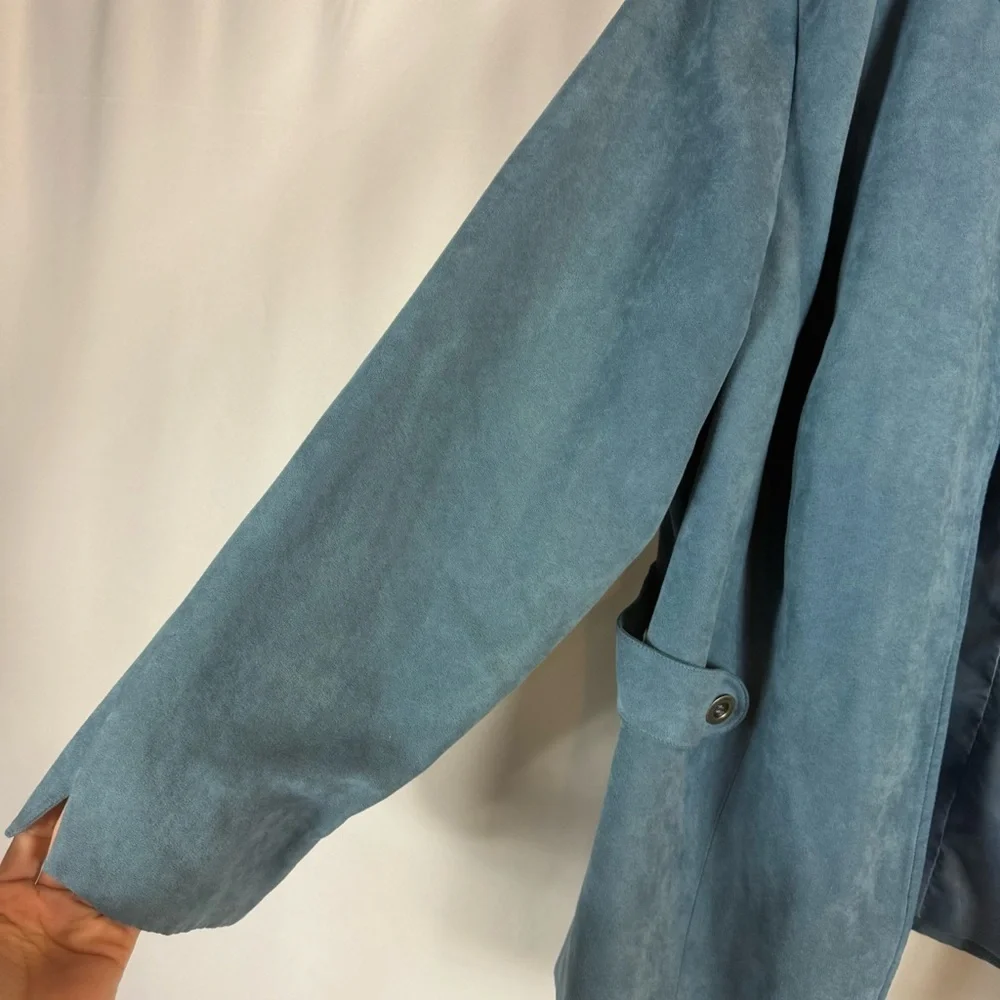 Dress Barn Women's 20 W dressy blazer jacket turquoise faux suede